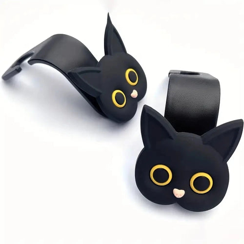 2-piece 3D Cat Car Headrest Hooks